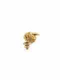 Gold handcrafted bumblebee brooch on a white background