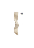 Handcrafted compositions earring, showing both sides on a white background, in silver