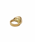 handcrafted gold "Petal" ring on white background